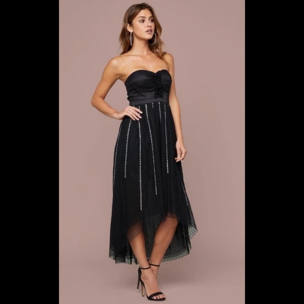 LAST ONE! bebe CRYSTAL BURST TULLE DRESS - Picture 4 of 10